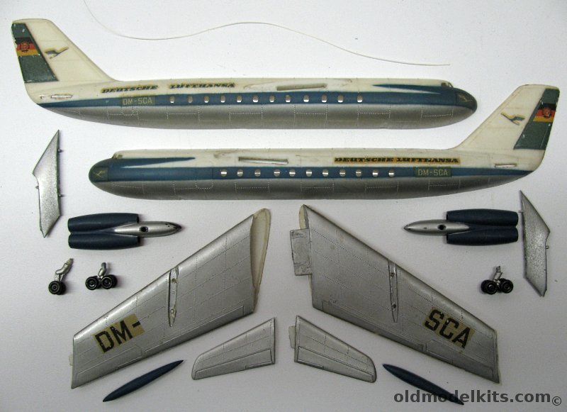 KVZ 1/100 Lufthansa Turbinen Baade 152 Airliner - Built - No Box plastic model kit
